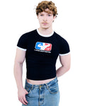 Baby Tee Ringer Twink Destroyer - Marinho