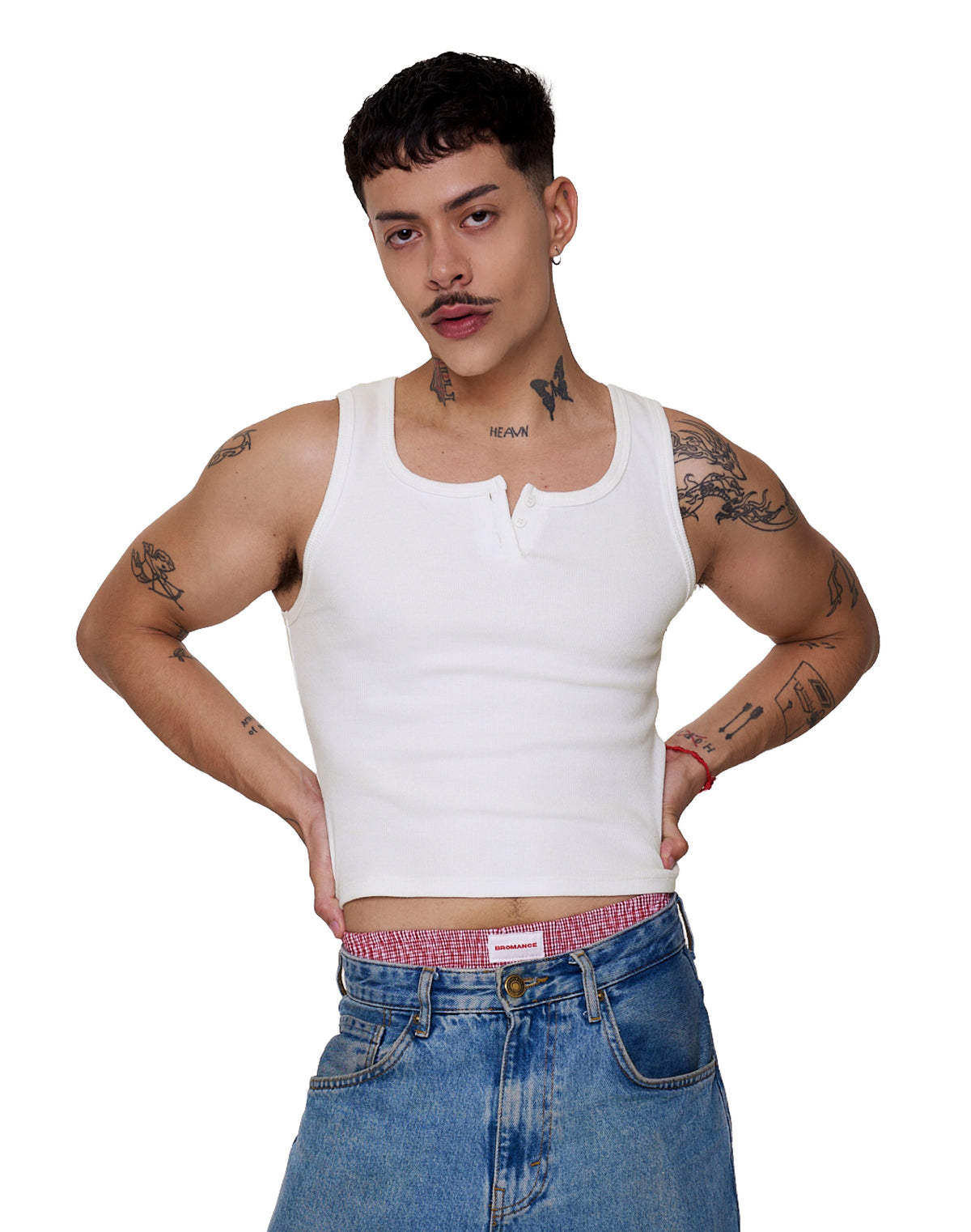 Regata - 90S Henley Rib Tank - Branco