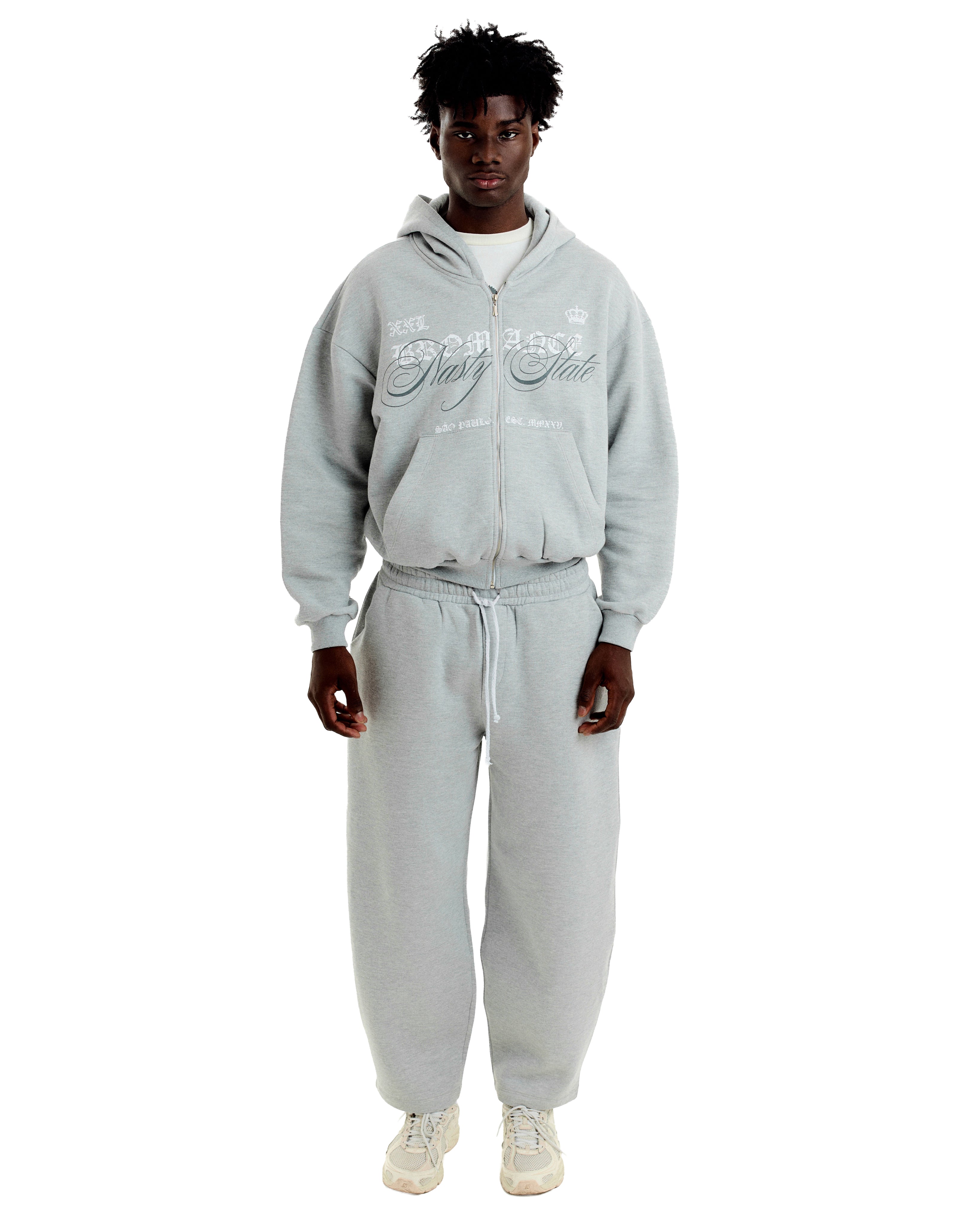 Nasty State Hoodie Set - Cinza Mescla
