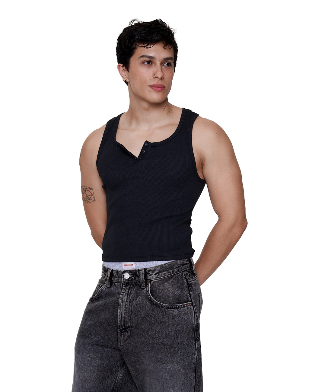 Regata - 90S Henley Rib Tank - Preto