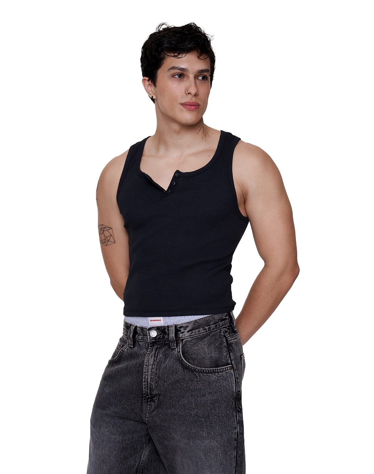 Regata - 90S Henley Rib Tank - Preto