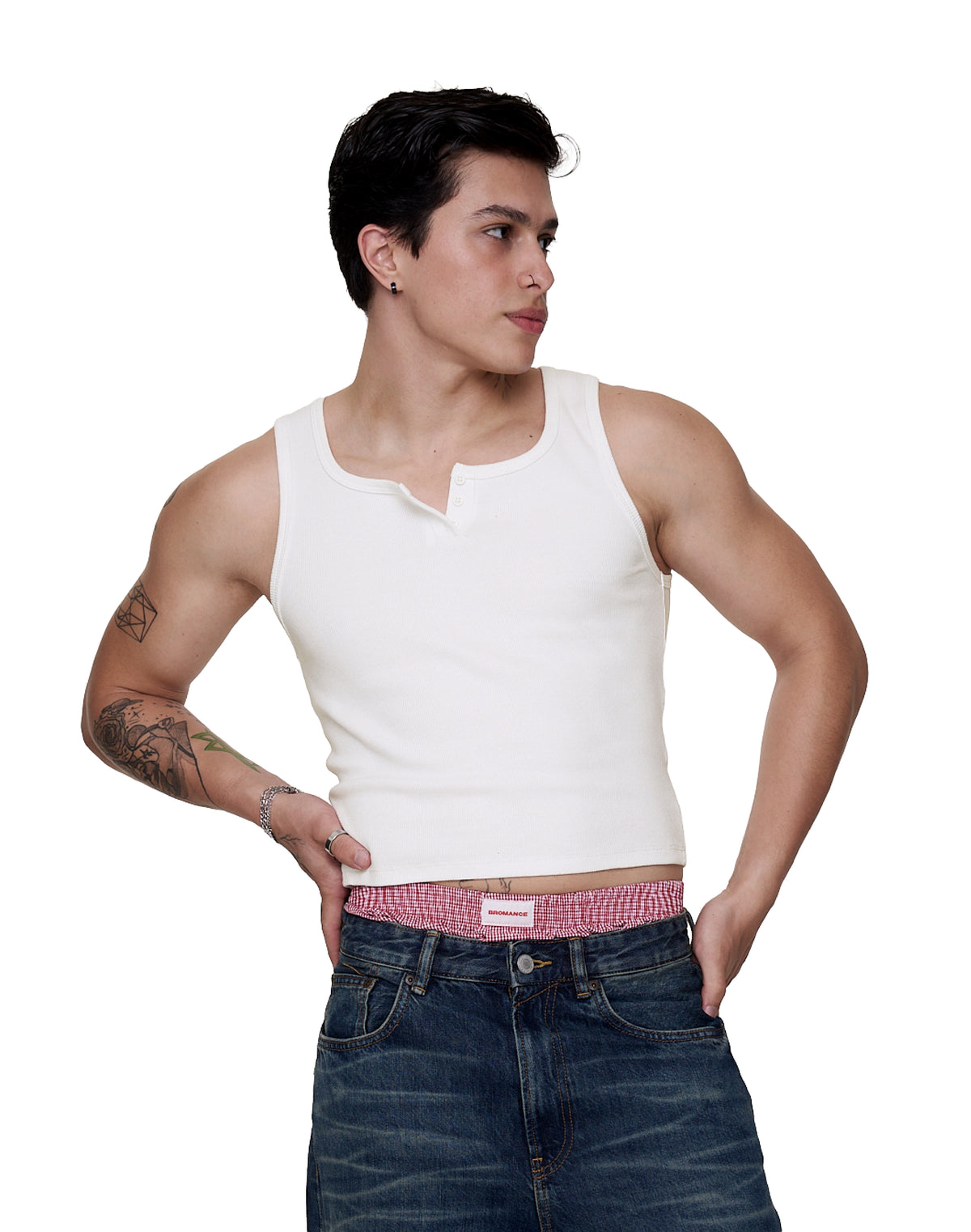 Regata - 90S Henley Rib Tank - Branco