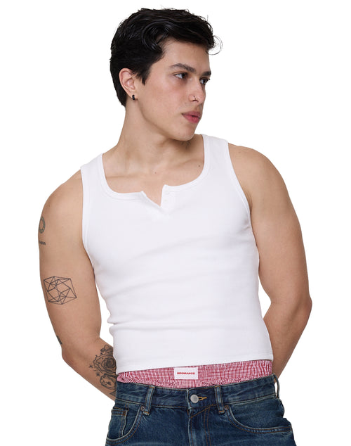 Regata - 90S Henley Rib Tank - Branco