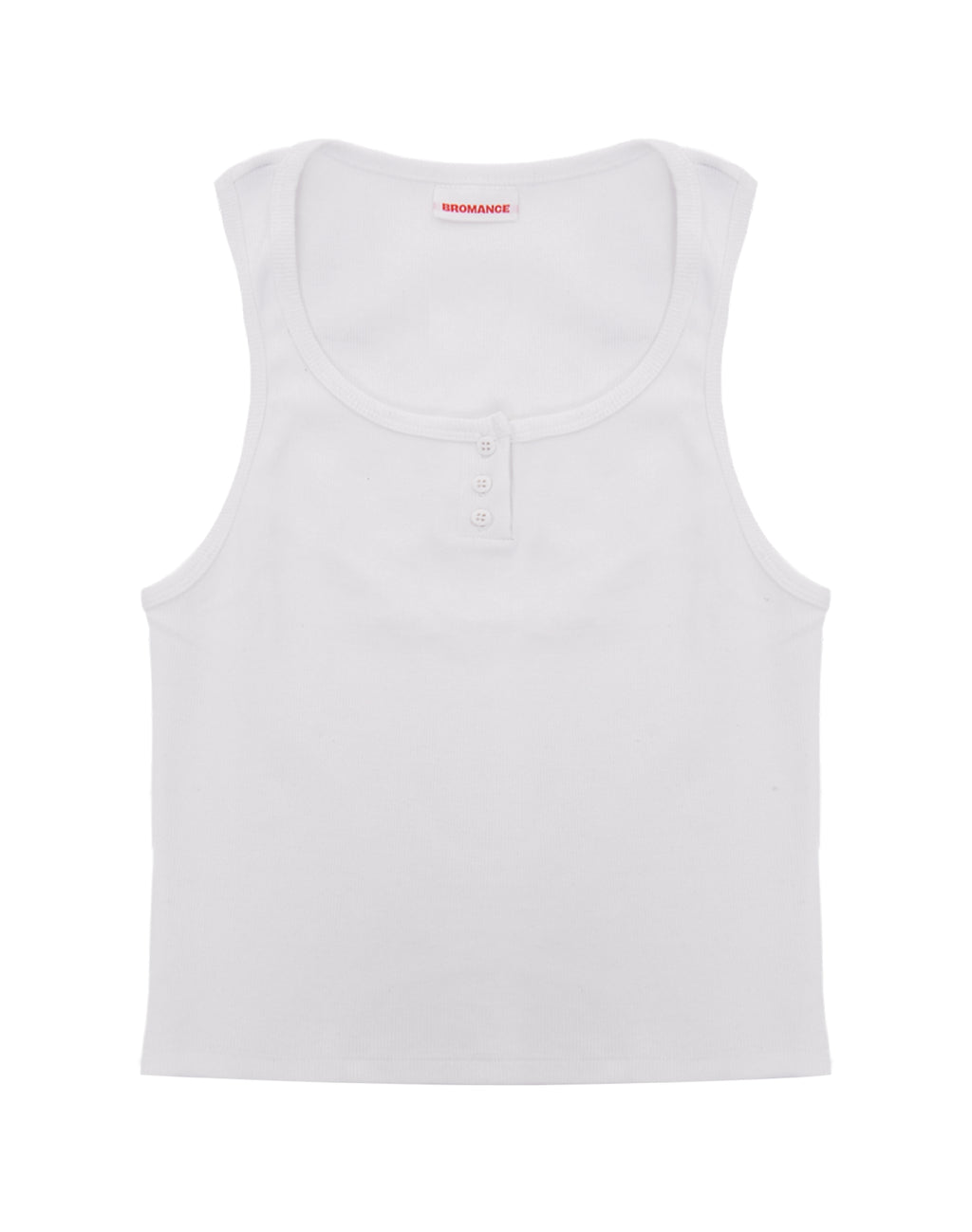 Tank Top - 90S Henley Rib Tank - White